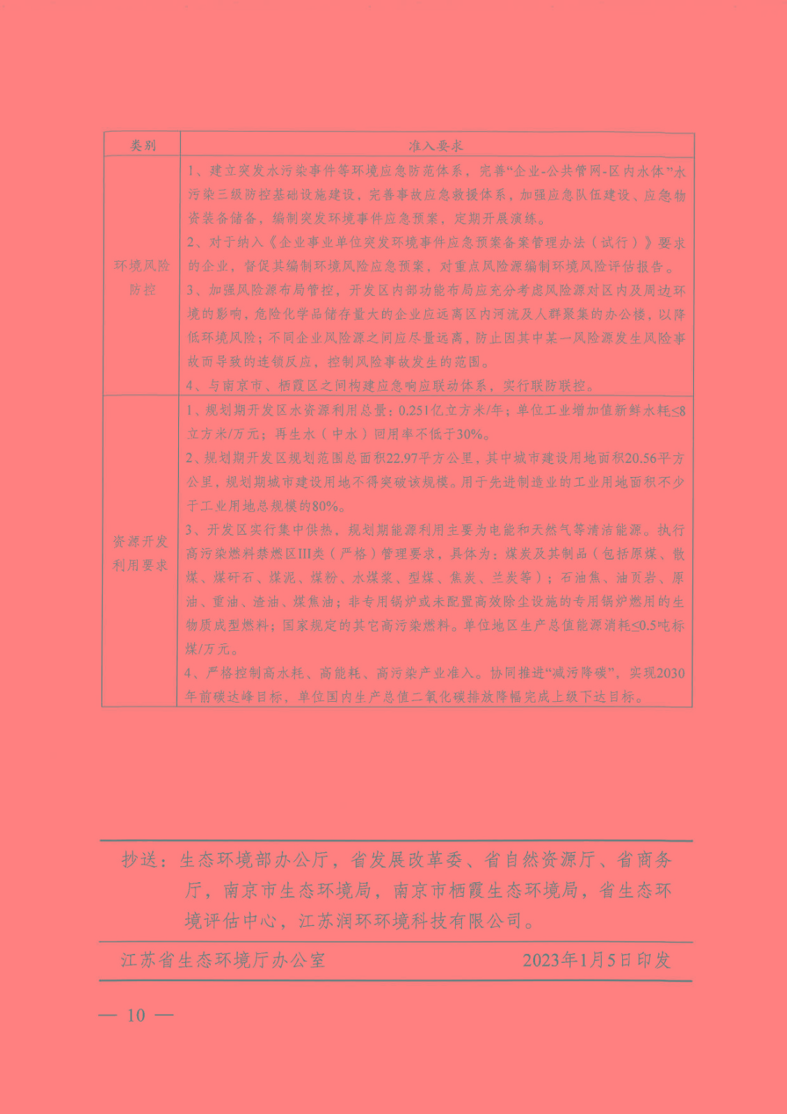 【苏环审[2023]1号】省生态环境厅关于南京经济技术开发区产业发展规划（2021-2030年）环境影响报告书的审查意见_页面_10.jpg